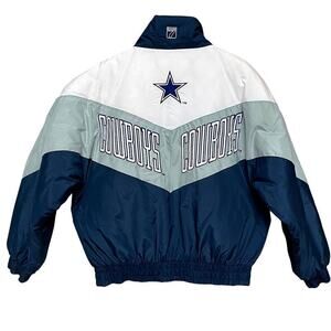 Dallas Cowboys XL Puffer Jacket | 90s Logo 7, Rare Vintage NFL Streetwear Retro